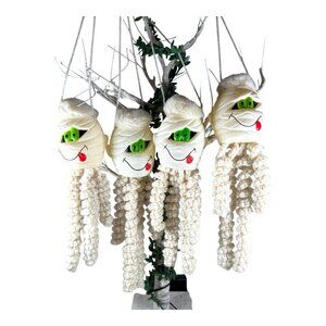 Four handmade mummy blow mold head halloween decor 8x2 DIY craft projects